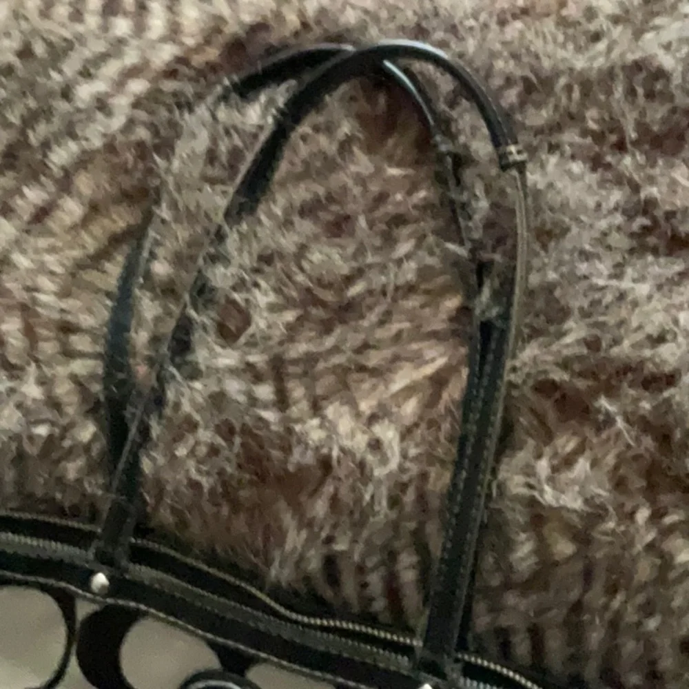 Coach Legacy Stripe Black and Taupe Signature Tote F17433